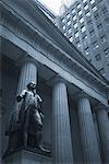 Statue and Building on Wall St. New York, New York, USA