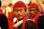 Portrait of Man at Punakha Dromche Festival Bhutan