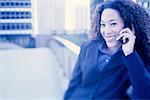 Portrait of Businesswoman Using Cell Phone Outdoors