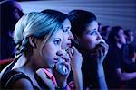 Three Girls Watching Movie in Theatre, Crying