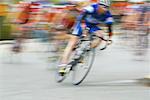 Blurred View of Bicycle Race