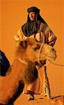 Berber and Camel Near Merzouga, Sahara Desert Morocco