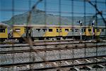Train Cars and Razor Wire Fence Cape Town, South Africa