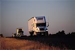 Transport Trucks on Highway