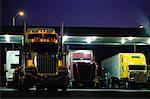 Transport Trucks at Truckstop