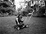 Man Starting Lawnmower