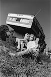 Girl in Front of Trailer