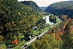 Aerial of Train Station Agawa Canyon Ontario, Canada