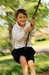 Boy on Rope Swing