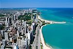 View of Chicago and Lake Michigan From John Hancock Tower Illinois, USA