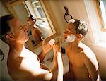 Father Teaching Son to Shave