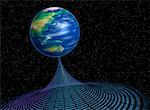 Terre tourne sur Vortex de données