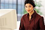 Businesswoman Wearing Headset