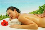 Woman Getting Massage Paradise Island, Bahamas