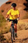 Portrait of Woman Mountain Biking