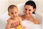 Mother and Baby in Bath