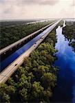 Luftbild der Interstate 10, Atchafalaya Basin, Henderson, Louisiana, USA