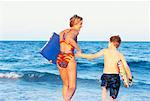 Mother and Son on Beach