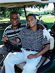 Father and Son Golfing