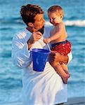 Father and Son at the Beach