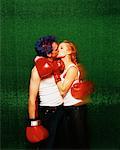 Couple Wearing Boxing Gloves