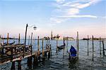 Gondolas and Pier Venice, Italy