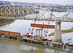 Bau der Brücke über den Missouri River Montana, USA