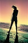 Silhouette of Woman at Beach