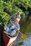 Paar in einem Kanu
