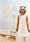 Girl Wearing Cat Mask