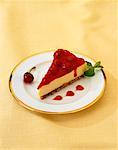 Slice of Cherry Cheesecake