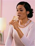 Woman Drinking Champagne
