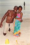 Portrait of Father and Daughter on Beach