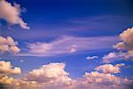 Puffy White Clouds and Sky