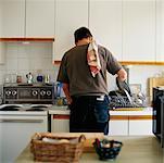 Man Drying Dishes - Stock Photo - Masterfile - Rights-Managed, Artist:  Orbit, Code: 700-00167232