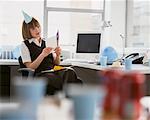 Woman Reading a Birthday Card