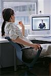 Businesswoman Video Conferencing