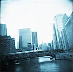 Pont Train banlieue de Chicago (Illinois)