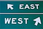 Ost/West-Straßenschild