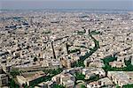 Aerial View of Paris Showing Arc de Triomphe