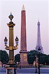 Obelisque de Luxor and Eiffel Tower Paris, France