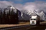 Transport Truck, Yellowhead Hwy, Jasper Nat'l Park Alberta, Canada