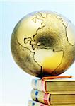 Close-Up of Globe on Books