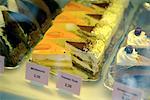 Slices of Cake in Display Case