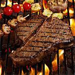 Close-Up of Steak on Barbeque