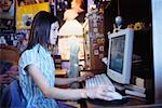 Girl Using Computer