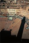 View of Piazza del Campo from Mangia Tower Siena, Italy