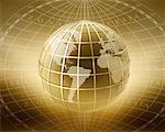 Globe montrant vers le Nord et l'Amérique du Sud, Europe et Afrique