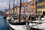 Boats on Nyhavn Quayside Copenhagen, Denmark