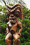 Skulptur polynesischen kulturellen Zentrum Oahu, Hawaii, USA